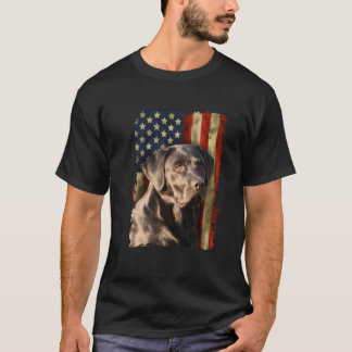 T-shirt Black Labrador Retriever Usa Drapeau Black Lab