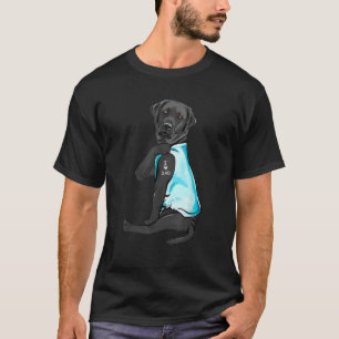 T-shirt Black Labrador Tattoos I Love Papa assis Gift Gras