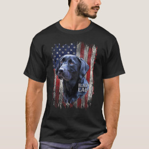 T-shirt Black Labrador USA Propriétaire du labo drapeau Ch