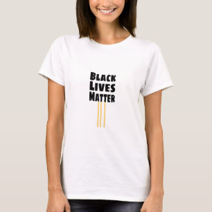 T-shirt Black Lives Matt BLM trois rayures jaunes
