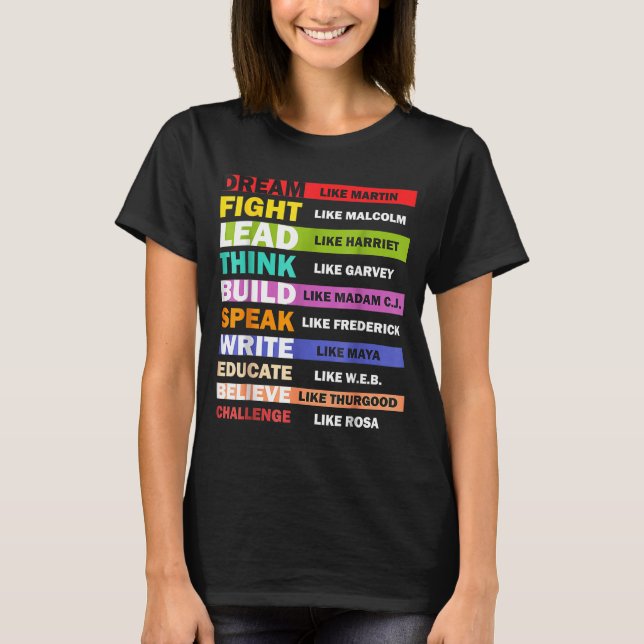T-shirt Black Lives S Black Leaders Black History Month  (Devant)