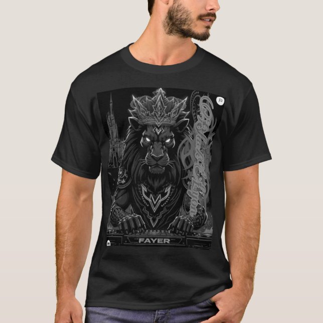 T-shirt Black Lyon for djs 002 (Devant)