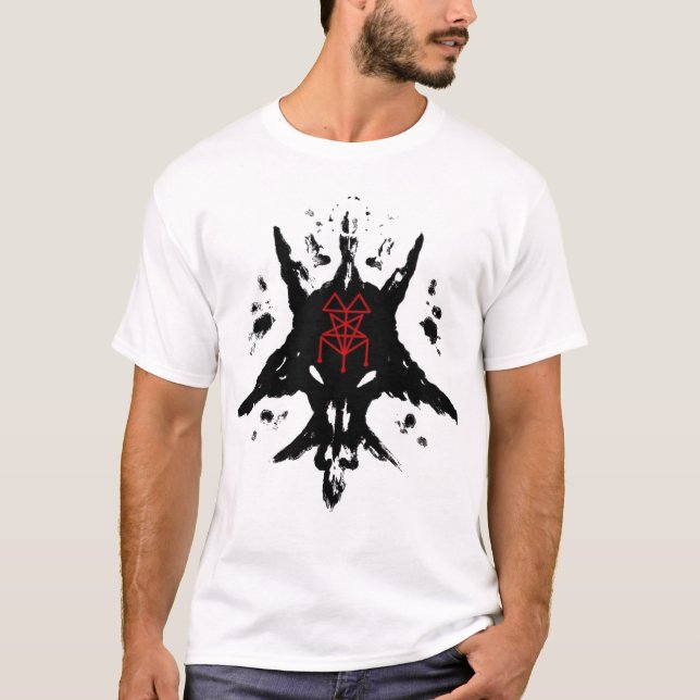 T-shirt Black Mass Baphomet Inkblot/sigil (Devant)
