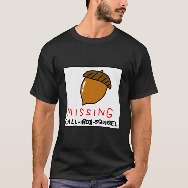 T-shirt black missing acorn poster men's (Devant)