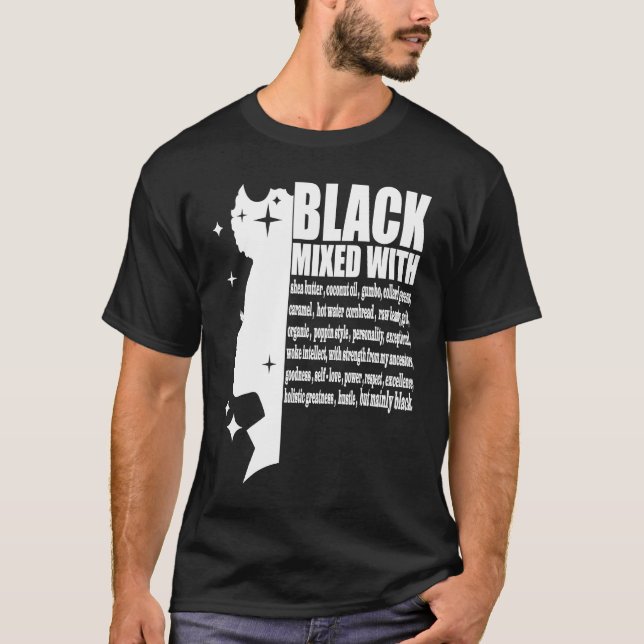 T-shirt Black Mixed With Black History Month African Ameri (Devant)