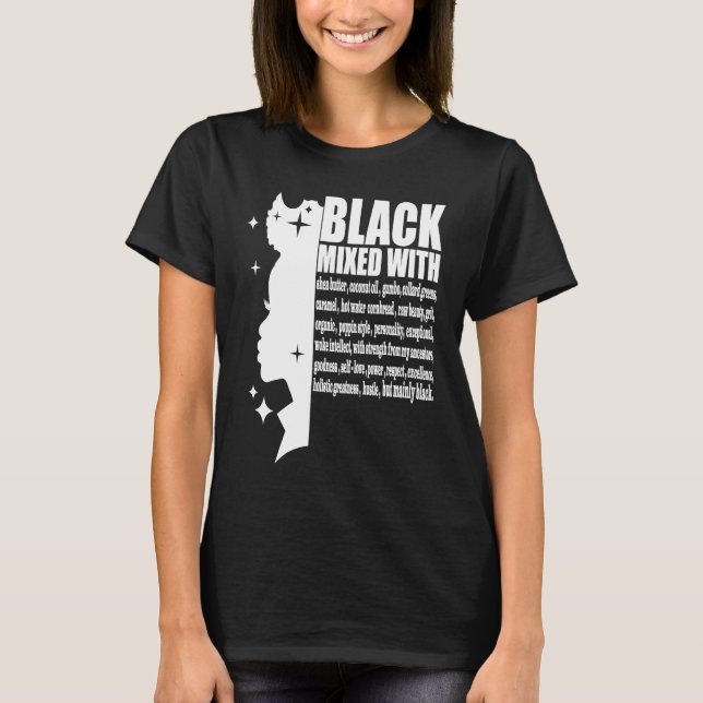 T-shirt Black Mixed With Black History Month African Ameri (Devant)