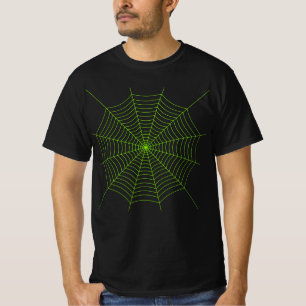 T-shirt Black neon vert toile d'araignée Halloween motif