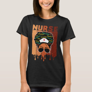 T-shirt Black Nurse Femme Fille Africaine Melanin Cute Nur