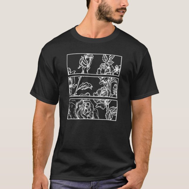 T-shirt Black Outfit Roses esthétique Vêtements doux Grung (Devant)