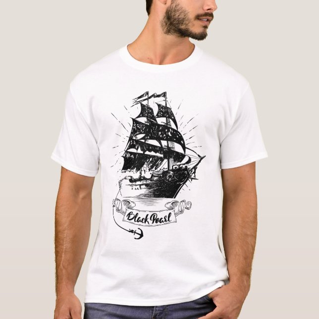 T-shirt Black Pearl Ship - Pirates des Caraïbes (Devant)