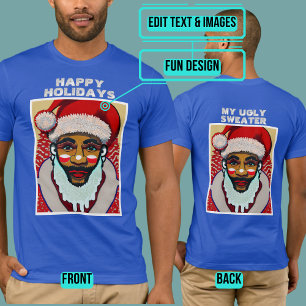 T-shirt Black Père Noël vilain "Sweater"