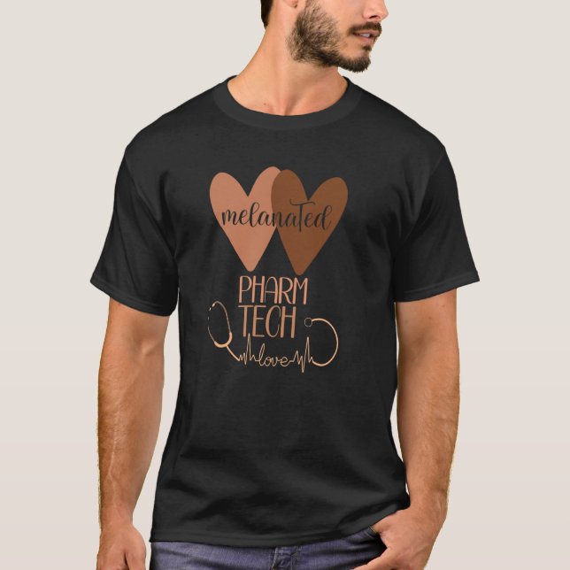 T-shirt Black Pharmacy Tech Melanated Black History Pharm (Devant)
