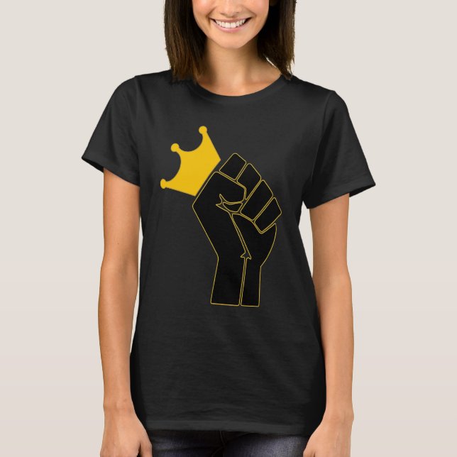 T-shirt Black Power Fist with a Crown Black History Celebr (Devant)