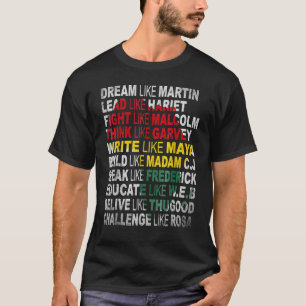 T-shirt Black Power Shirt History Mois Africain Américain 