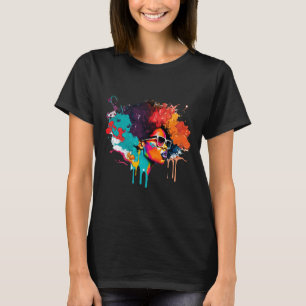 T-shirt Black Queen Afro Melanin Driving Art Lover Amériqu