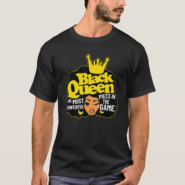 T-shirt Black Queen La Pièce La Plus Puissante Le Jeu Blac (Devant)