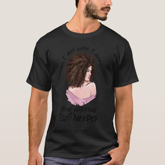 T-shirt Black Queen Lady Curly Naturel Afro-Africain Améri (Devant)