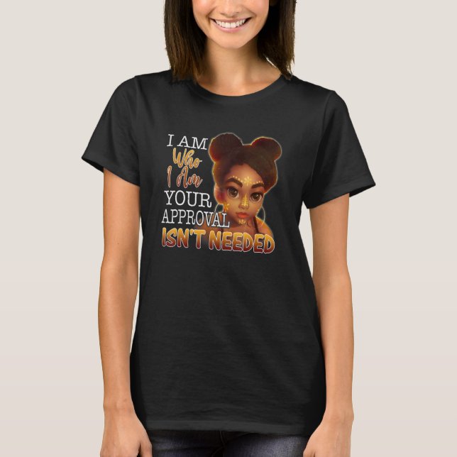 T-shirt Black Queen Lady Curly Naturel Afro-Africain Améri (Devant)