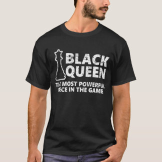 T-shirt Black Queen Most Powerful Chess African American