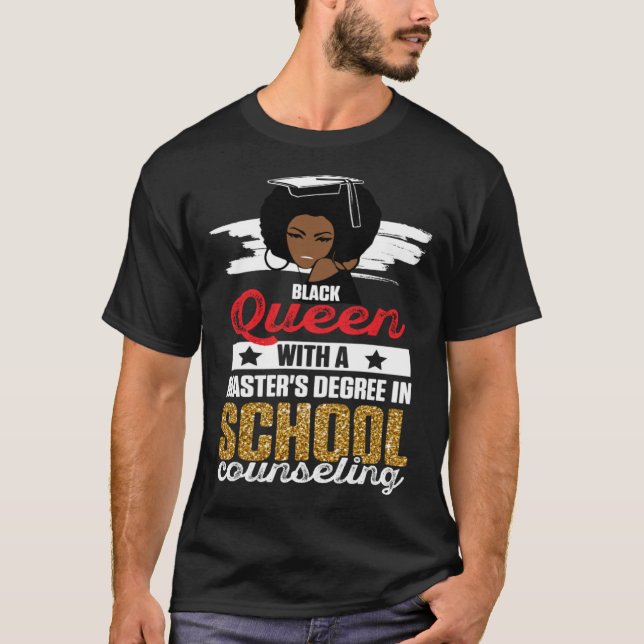 T-shirt Black Queen MSW Social Work Melanated Masters Grad (Devant)