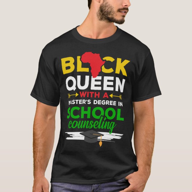T-shirt Black Queen MSW Social Work Successful Masters Gra (Devant)
