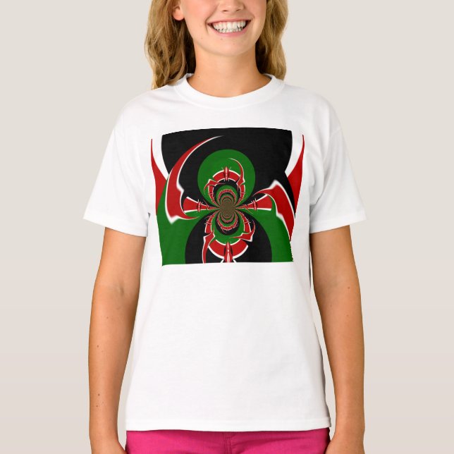 T-shirt BLACK RED GREEN Girl Hanes ComfortBlend Sweatshirt (Devant)