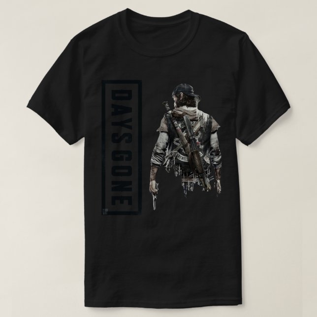 T-shirt Black Retro Days Gone Vest Fête des pères Offre Ph (Design devant)