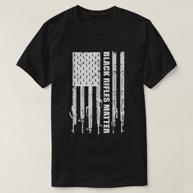 T-shirt Black Rifles Matter 2e Amendement Ar15 (Design devant)