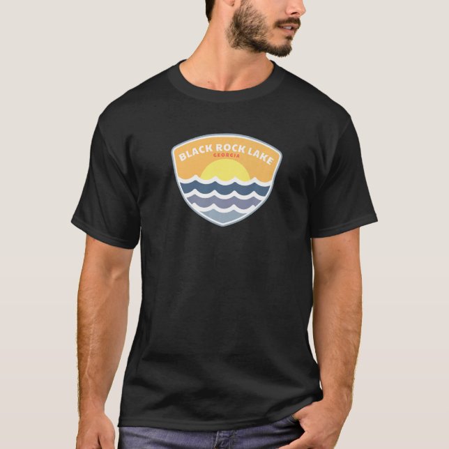 T-shirt Black Rock Lake Georgia Ga Sunset Vacances Souveni (Devant)