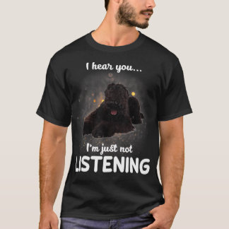 T-shirt Black Russian Terrier Dog I Hear You Not Listening