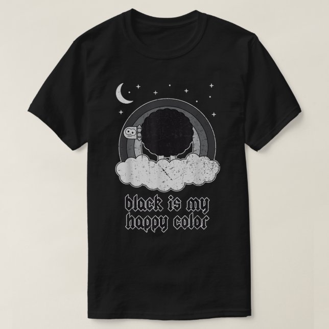 T-shirt Black Sheep Gothic Funny Design (Design devant)