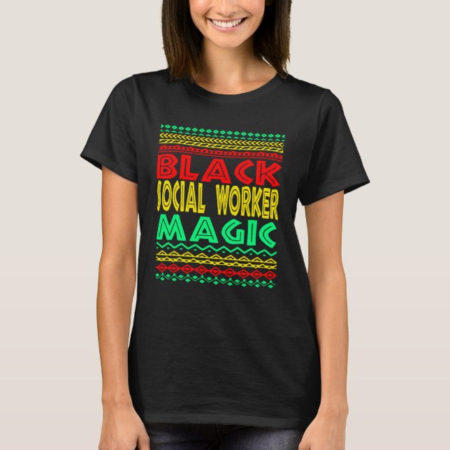 T-shirt Black Social Worker Magic Social Work Graduation M (Devant)