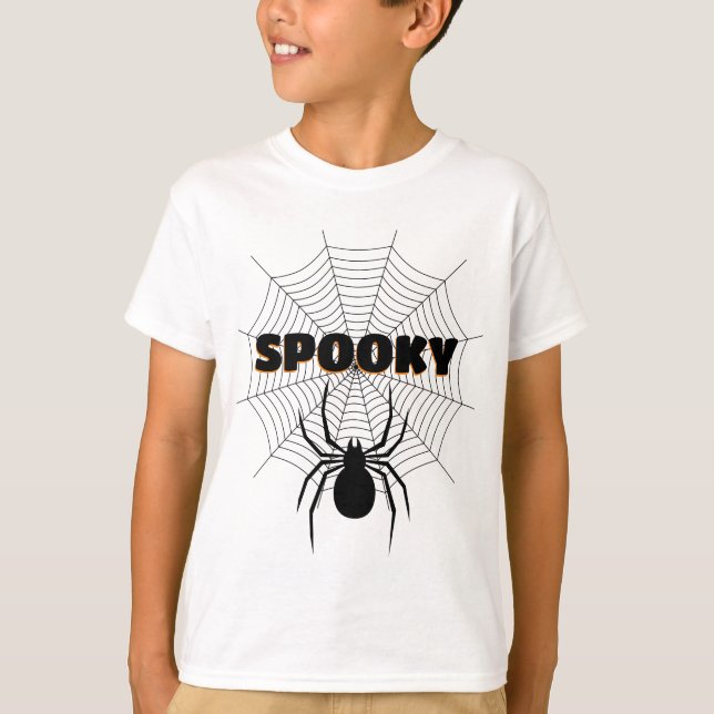 T-shirt Black spider web Halloween Éffrayant (Devant)