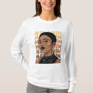 T-shirt Black Strong Girl Afro Love Melanin Afrique Amériq