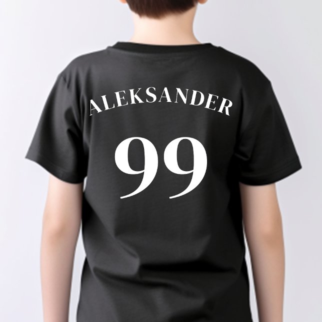 T-shirt Black Team Logo Nom Numéro Sport Moderne (Créateur téléchargé)