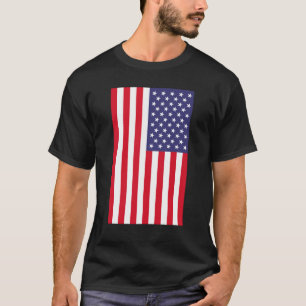 T-shirt Black Vertical American Flag