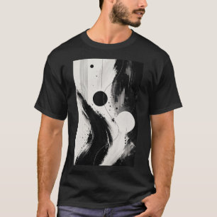 T-Shirt Black & White Abstract Flow
