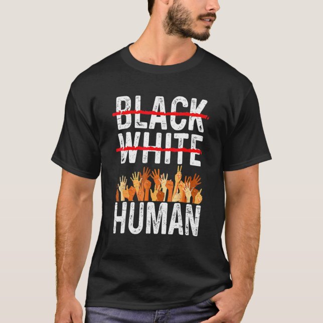 T-shirt Black White Human Equality Appare Black History Mo (Devant)