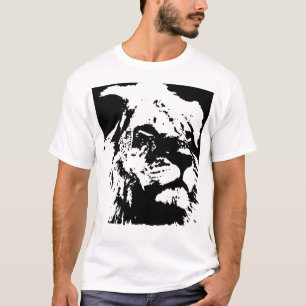 T-shirt Black & white lion pop art