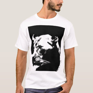 T-shirt Black & white lion pop art