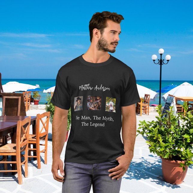 T-shirt Black white photo collage homme mythe légende (Créateur téléchargé)