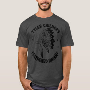 T-shirt Black White Plumes Indiens Love Mountains Beaut