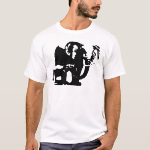 T-shirt Black White Pop Art Baby & Maman Elephants