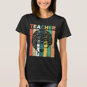 T-shirt Black Woman Teacher Afro Black History Month & Jun