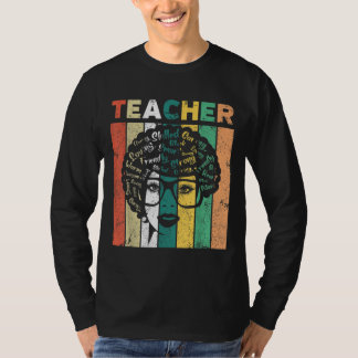 T-shirt Black Woman Teacher Afro Black History Month & Jun