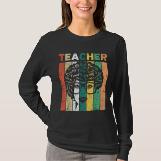 T-shirt Black Woman Teacher Afro Black History Month & Jun