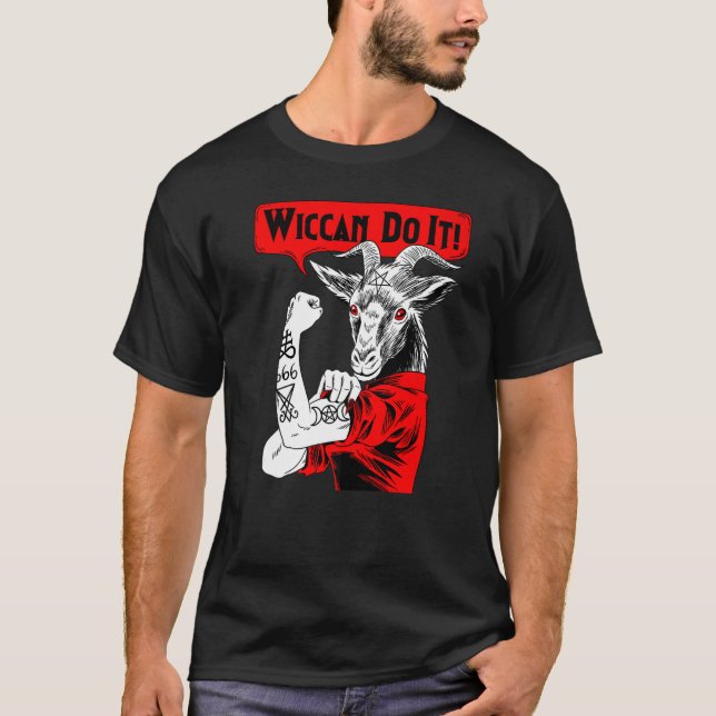 T-shirt Blackcraft Baphomet Wiccan Do It Satanic Feminist  (Devant)