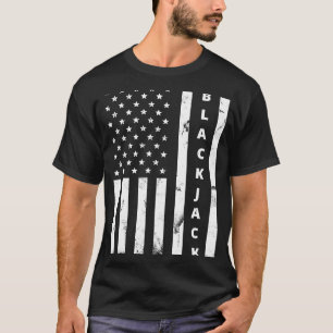 T-shirt Blackjack Vintage US Drapeau Casino Blackjac