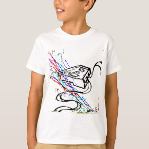 T-shirt Blacklight/cassette au néon d'éclaboussure