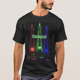 T-shirt Blackpool Tower Belles lumières de nuit, Rouge, Ve